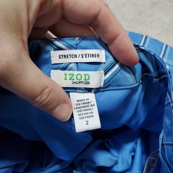 IZOD XFG Golf Skort Skirt Shorts Mini Athleisure Pickleball Blue Plaid Women's 2 - Picture 11 of 16